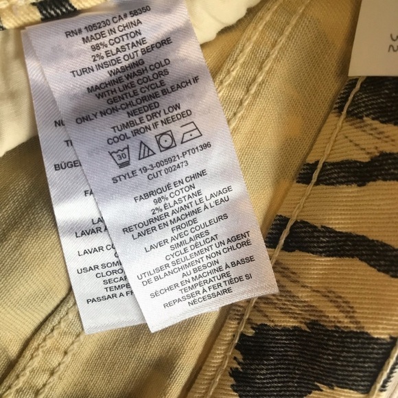 NWT Current/Elliott Zebra Jeans Y2K Street Style Cropped Straight Leg Size 24 - Picture 10 of 17